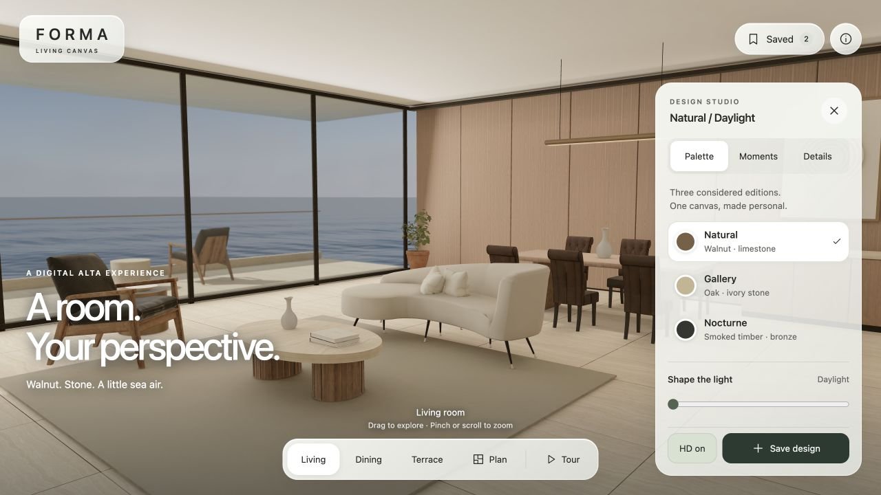 FORMA / Living Canvas interactive experience preview