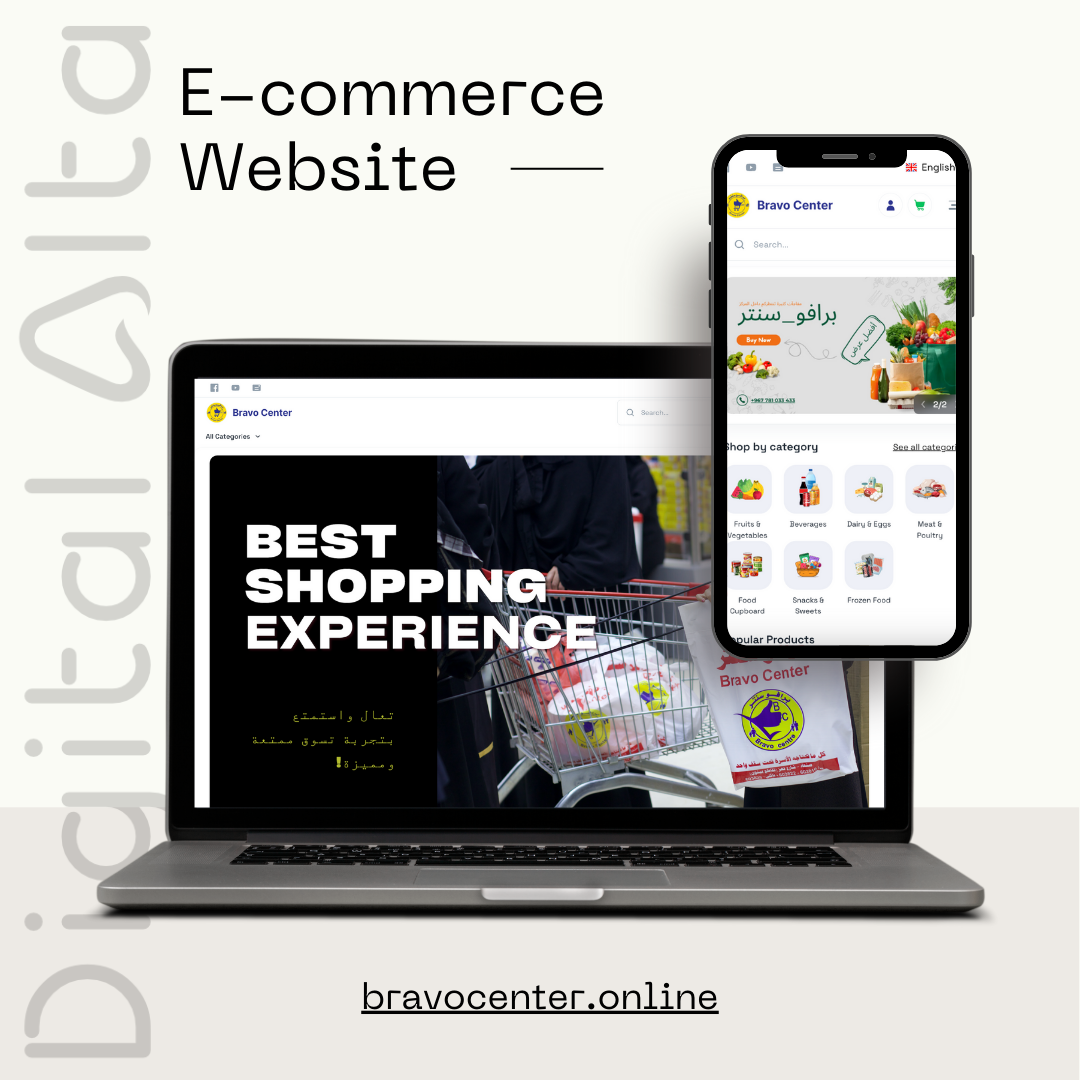 Screenshot of Bravo Center e-commerce website homepage designed by Digital Alta